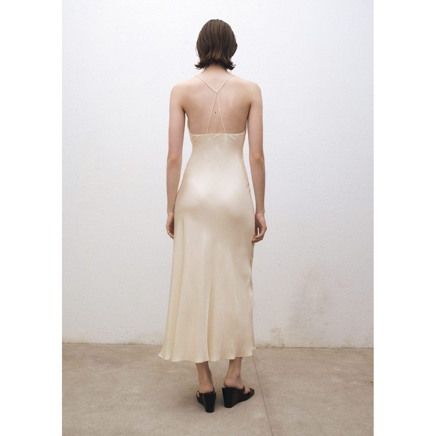 Robe Soie Encolure Drapée