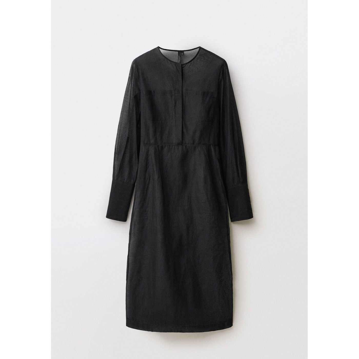 Robe Midi Semi-Transparente En Soie Mélangée