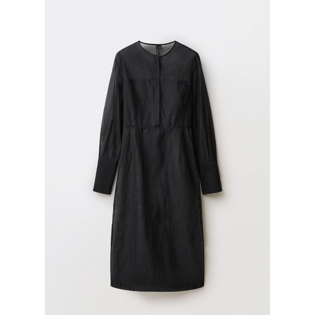 Robe Midi Semi-Transparente En Soie Mélangée