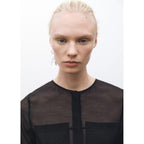 Robe Midi Semi-Transparente En Soie Mélangée