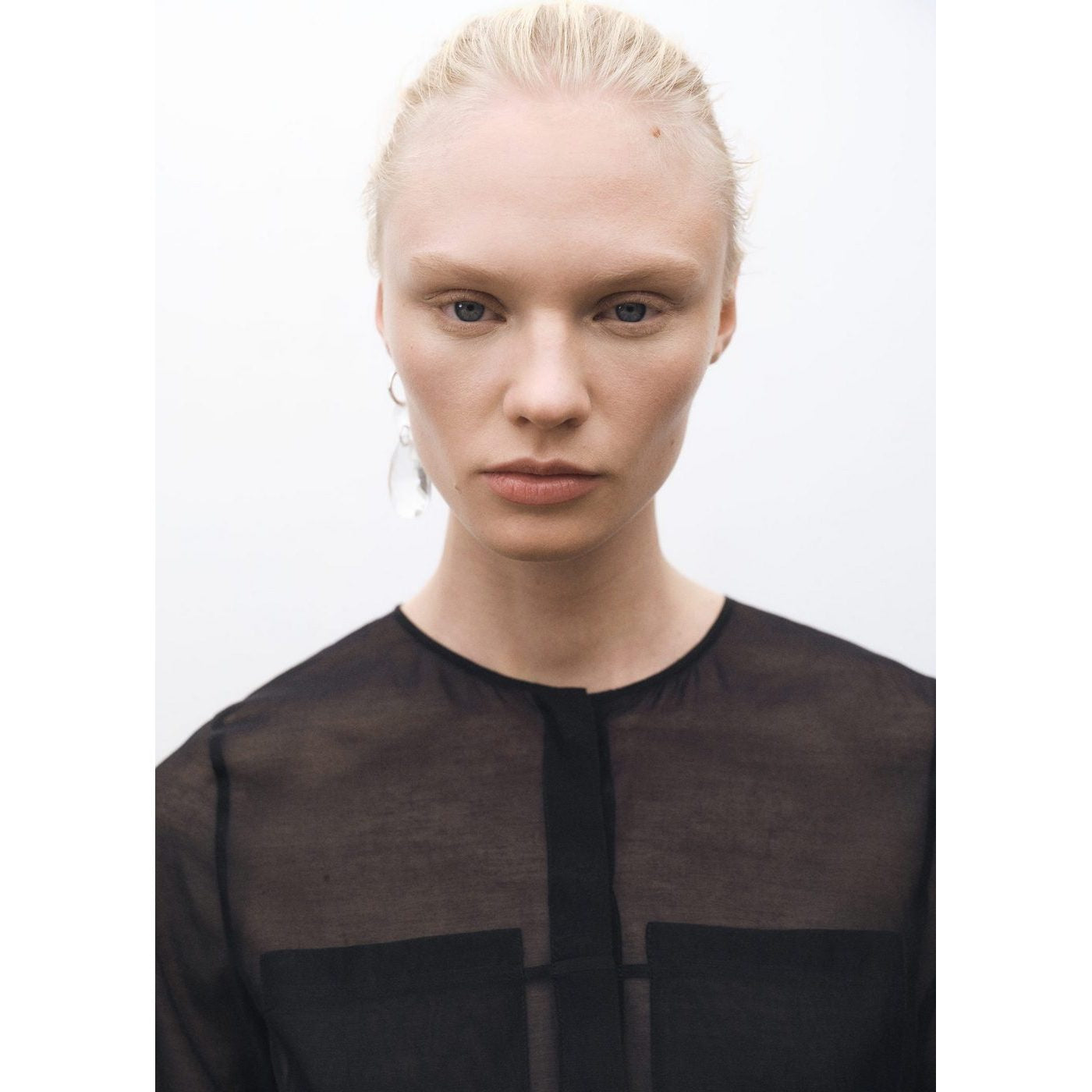 Robe Midi Semi-Transparente En Soie Mélangée