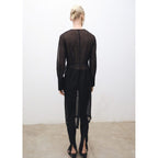 Robe Midi Semi-Transparente En Soie Mélangée