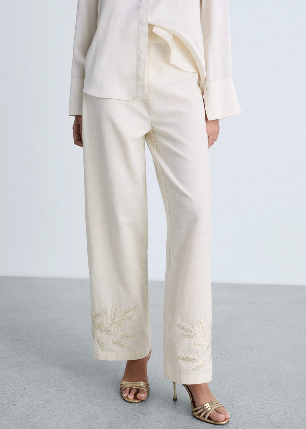 Pantalon Droit Brodé
