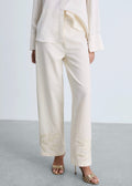 Pantalon Droit Brodé