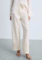 Pantalon Droit Brodé