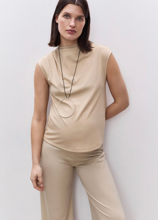 T-Shirt De Grossesse À Col Drapé