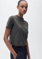 T-Shirt En Mélange De Coton Manches Courtes
