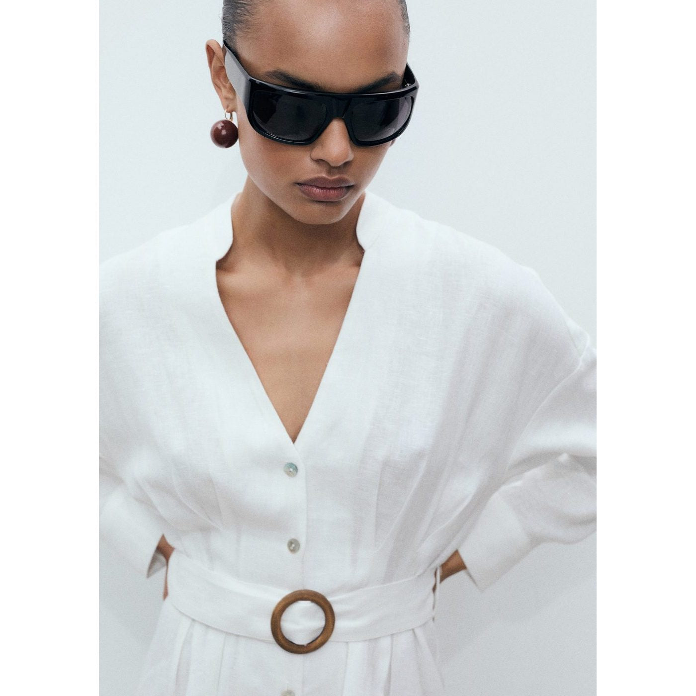 Robe Chemisier Lin Ceinture