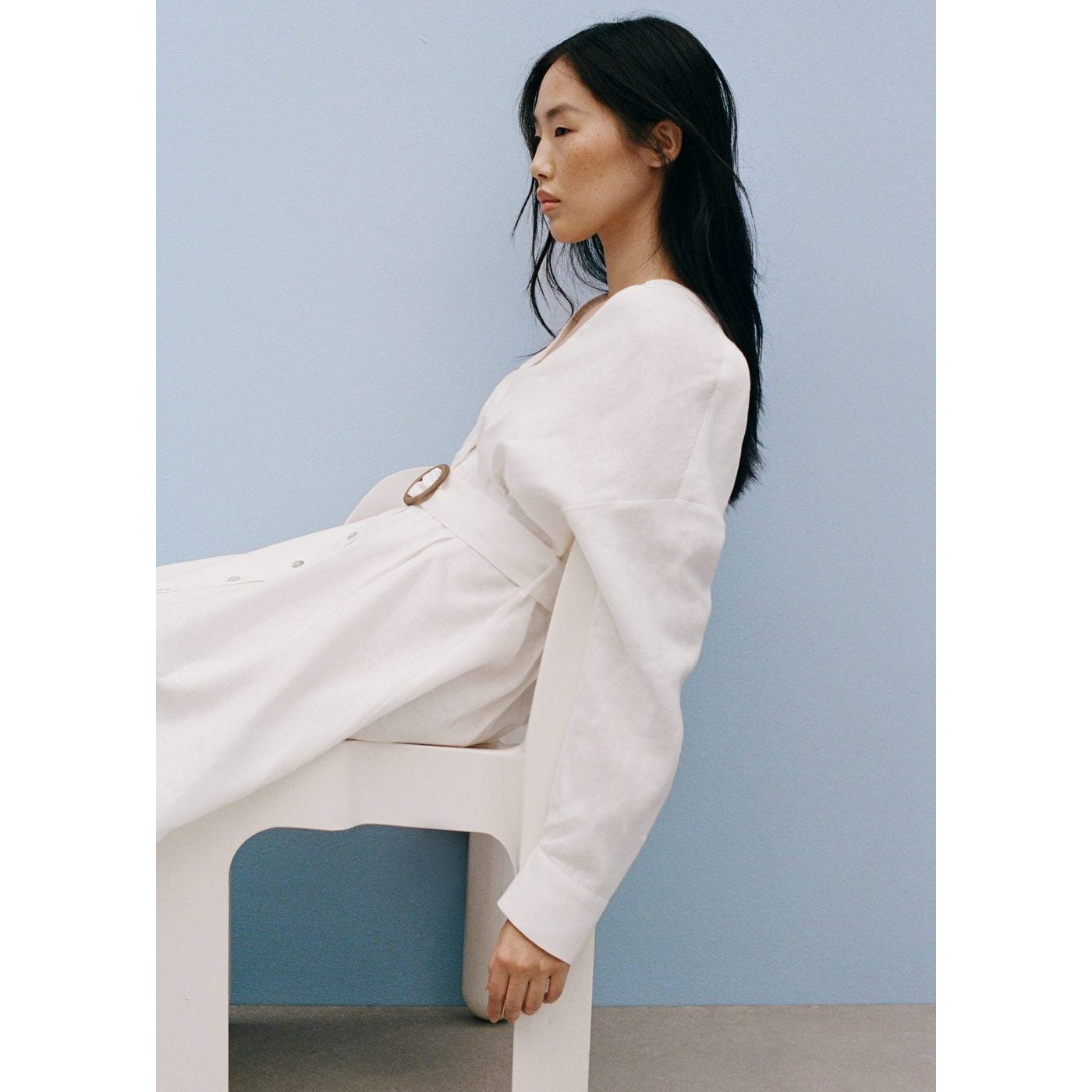 Robe Chemisier Lin Ceinture