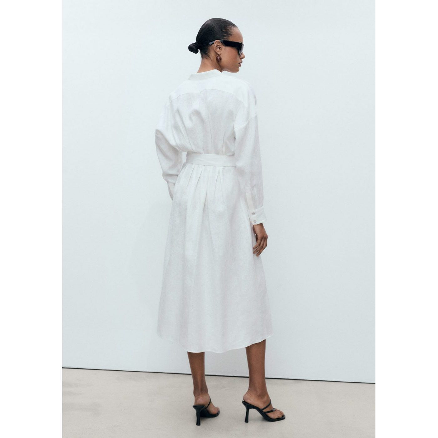 Robe Chemisier Lin Ceinture