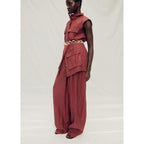 Pantalon Costume Wideleg Effet Froissé