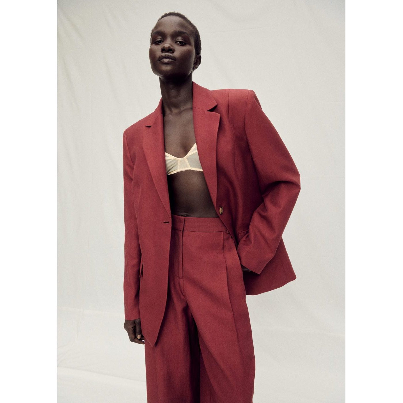 Blazer Costume Lin Mélangé