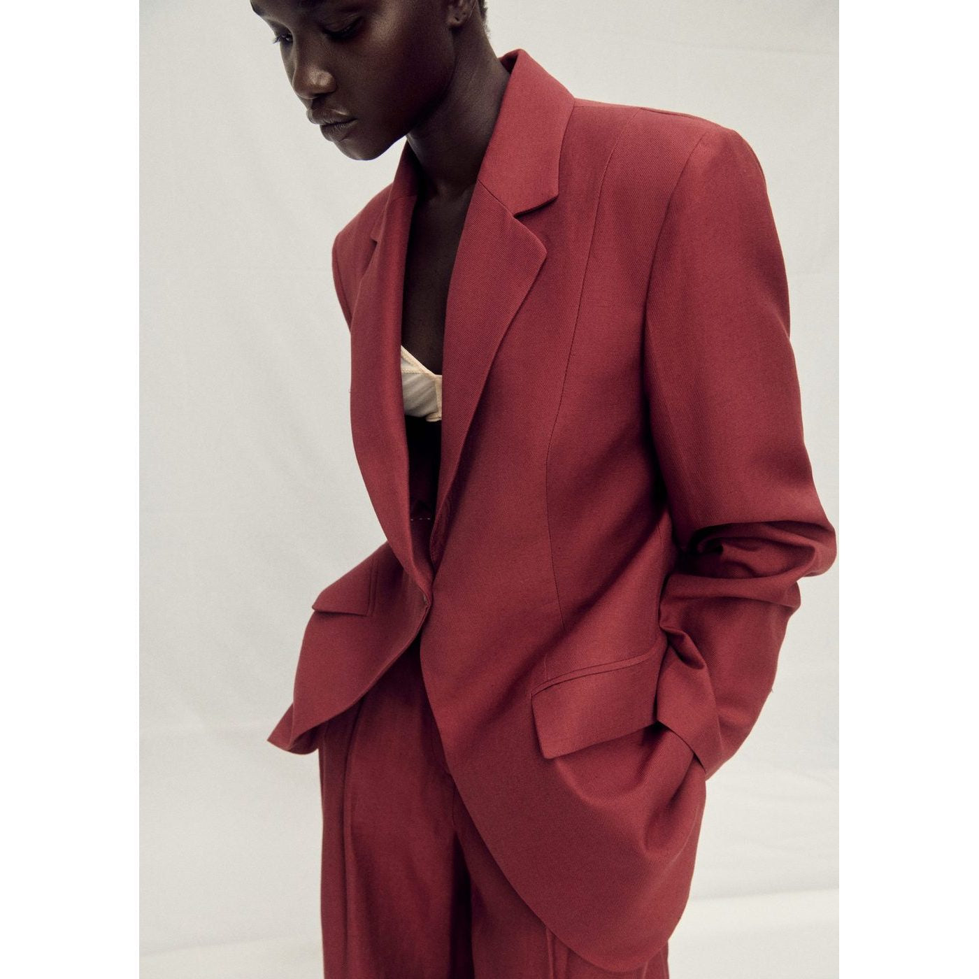 Blazer Costume Lin Mélangé