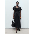 Robe Longue En Lin Avec Empiècement Froncé