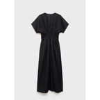 Robe Longue En Lin Avec Empiècement Froncé