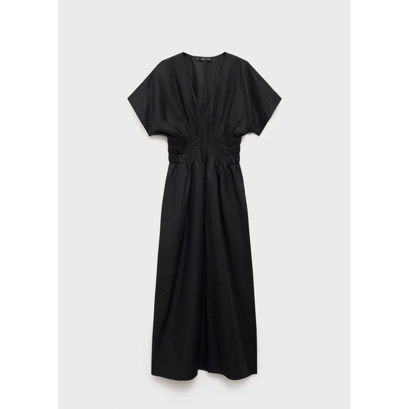 Robe Longue En Lin Avec Empiècement Froncé