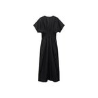 Robe Longue En Lin Avec Empiècement Froncé