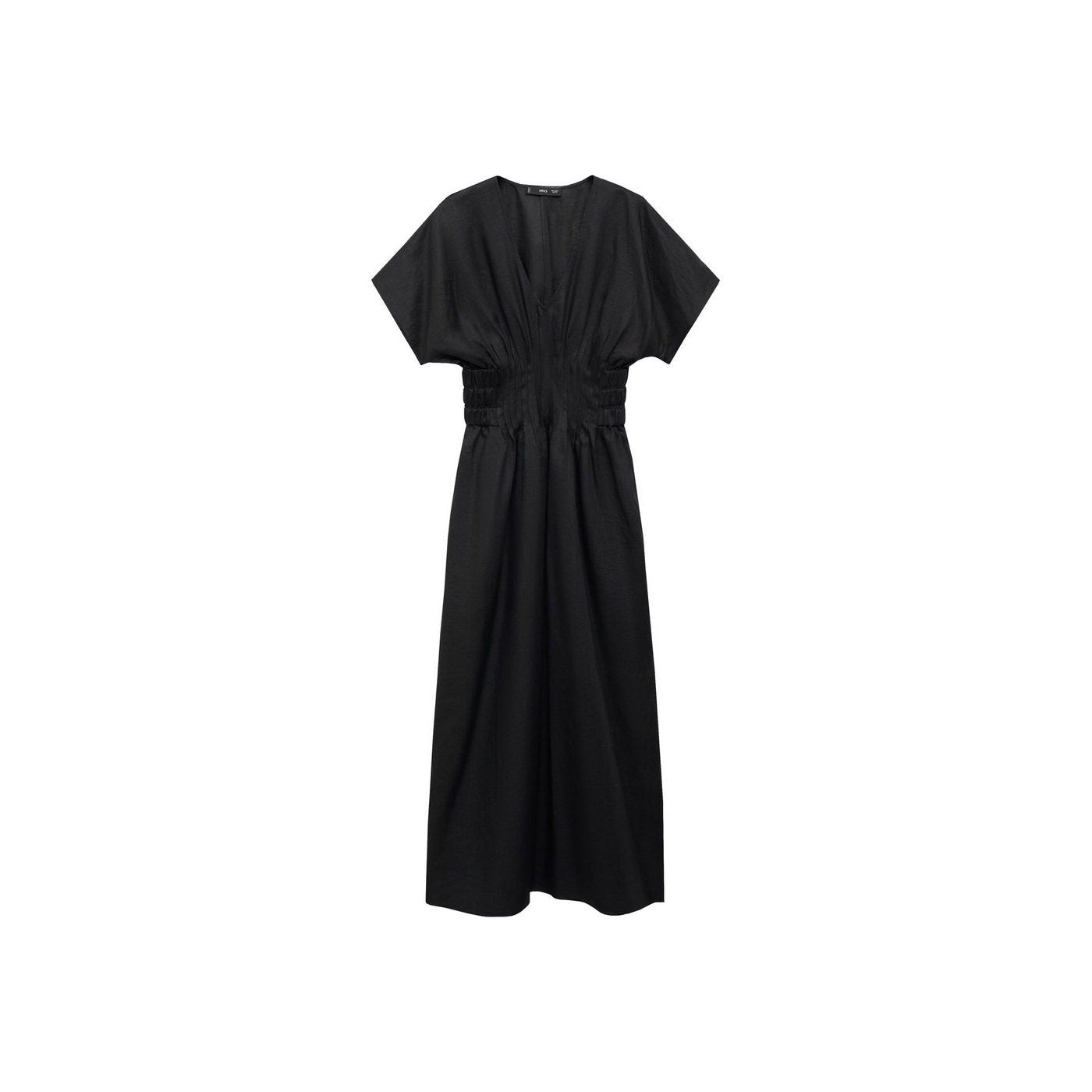Robe Longue En Lin Avec Empiècement Froncé