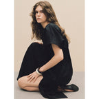 Robe Longue En Lin Avec Empiècement Froncé