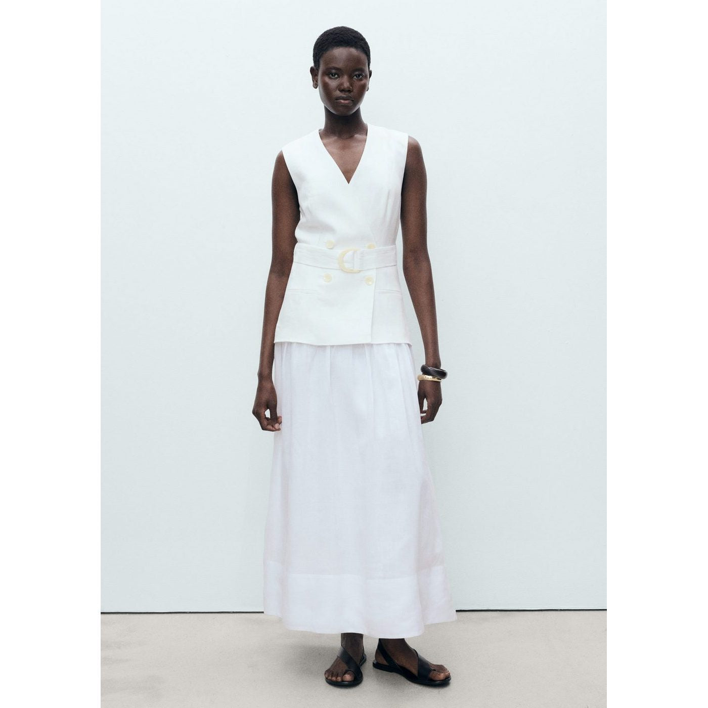 Robe Ceinture En Lin Et Ramie