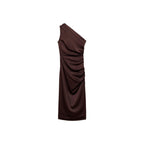 Robe Asymétrique Satinée Avec Fronce Latérale