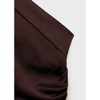 Robe Asymétrique Satinée Avec Fronce Latérale