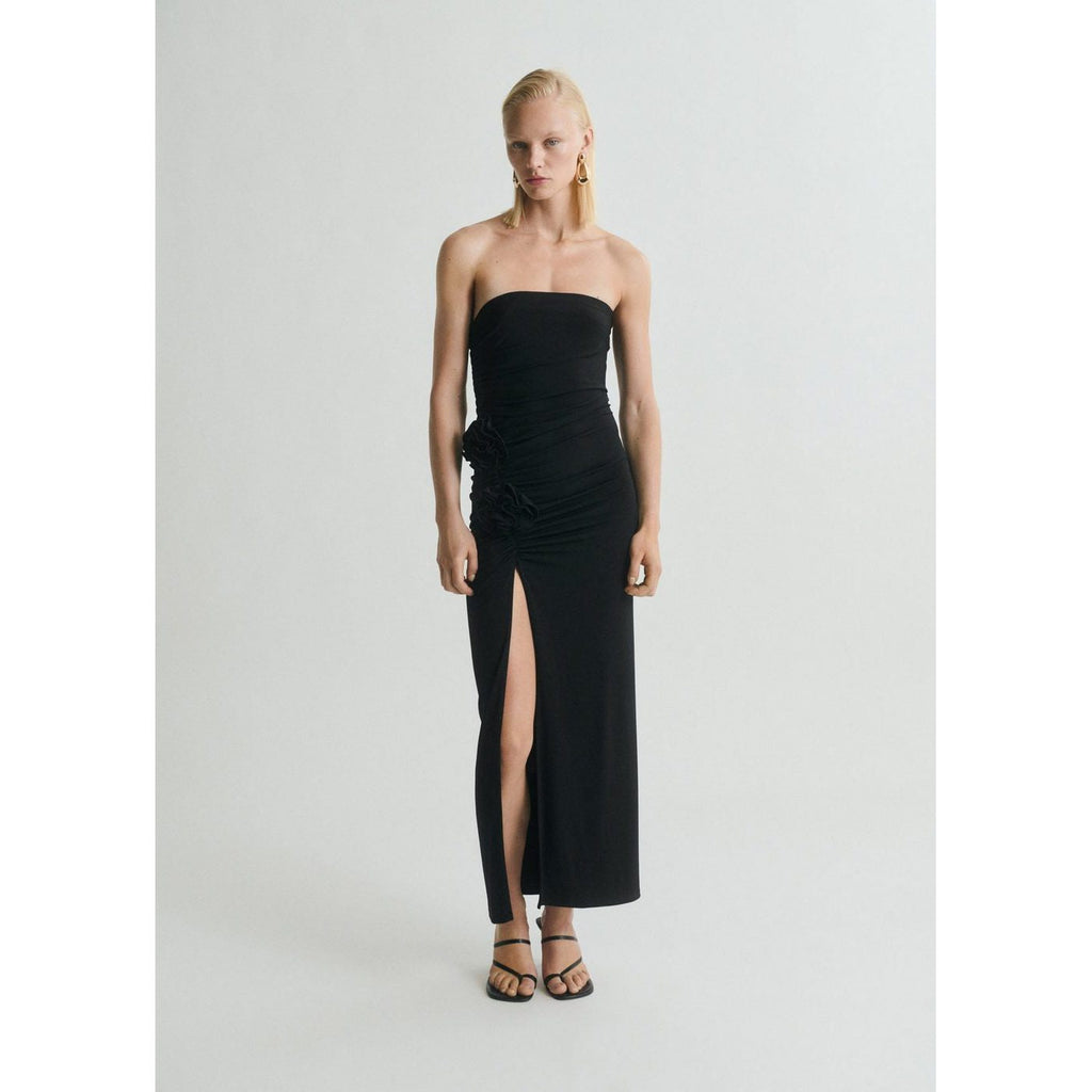 Robe Bustier Détail Fleurs