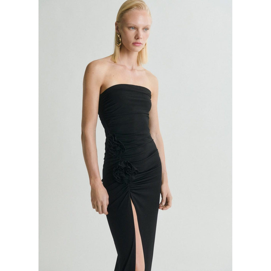Robe Bustier Détail Fleurs