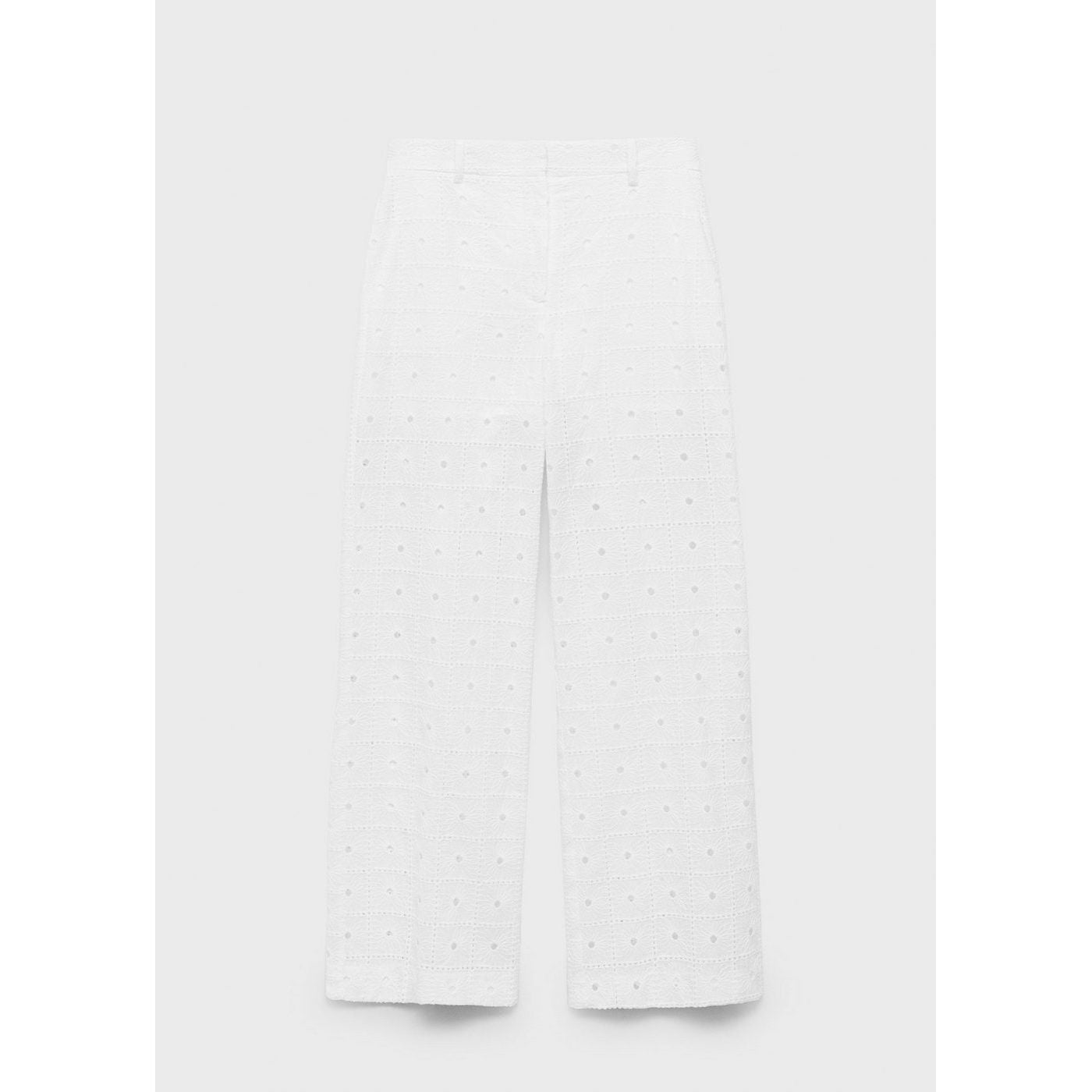 Pantalon Droit Coton Brodé