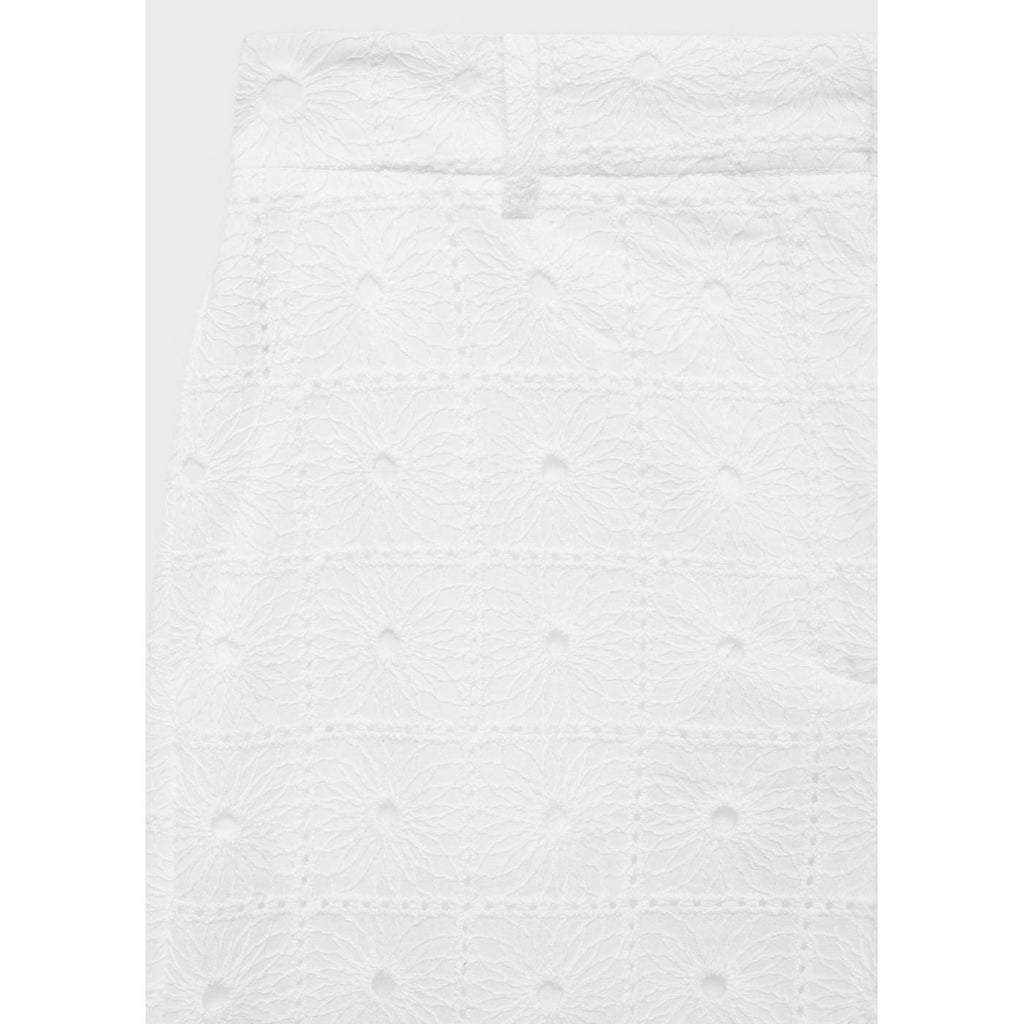 Pantalon Droit Coton Brodé