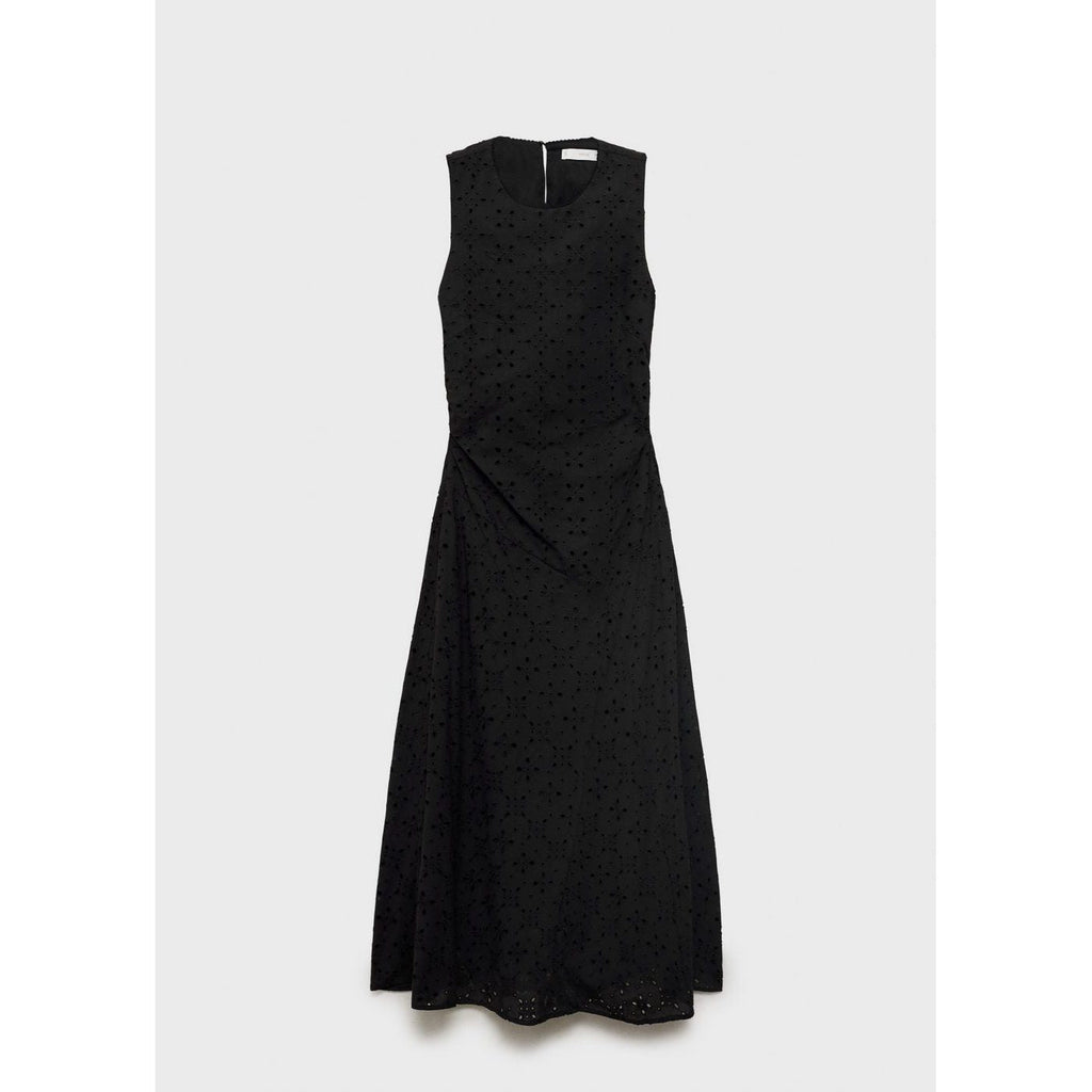 Robe Midi À Motifs Brodés Ajourés