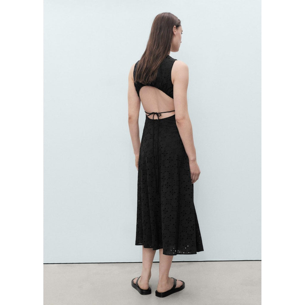Robe Midi À Motifs Brodés Ajourés