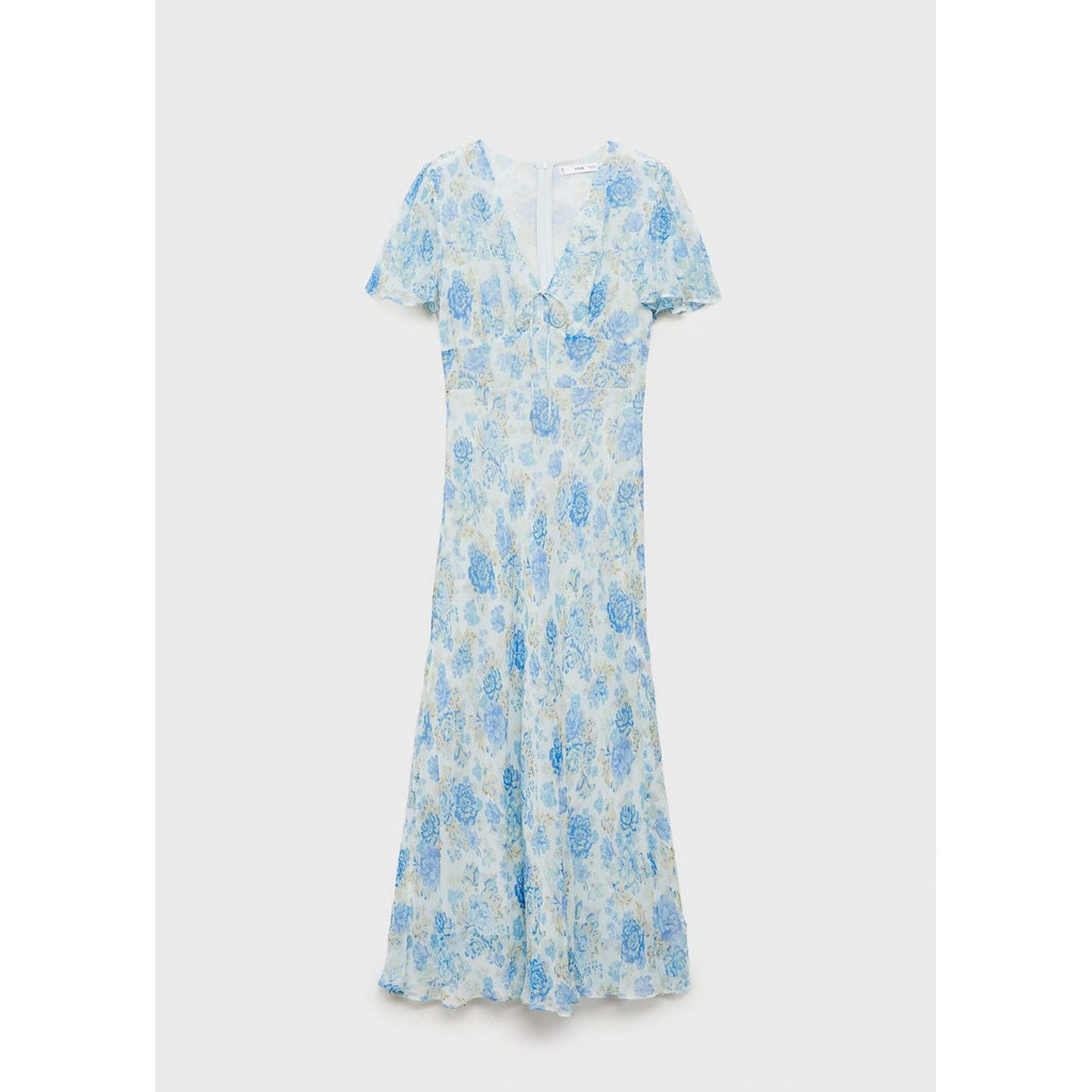 Robe Midi À Fleurs Et Manches Courtes