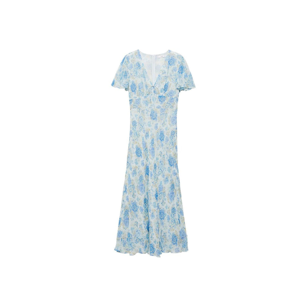 Robe Midi À Fleurs Et Manches Courtes