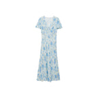 Robe Midi À Fleurs Et Manches Courtes