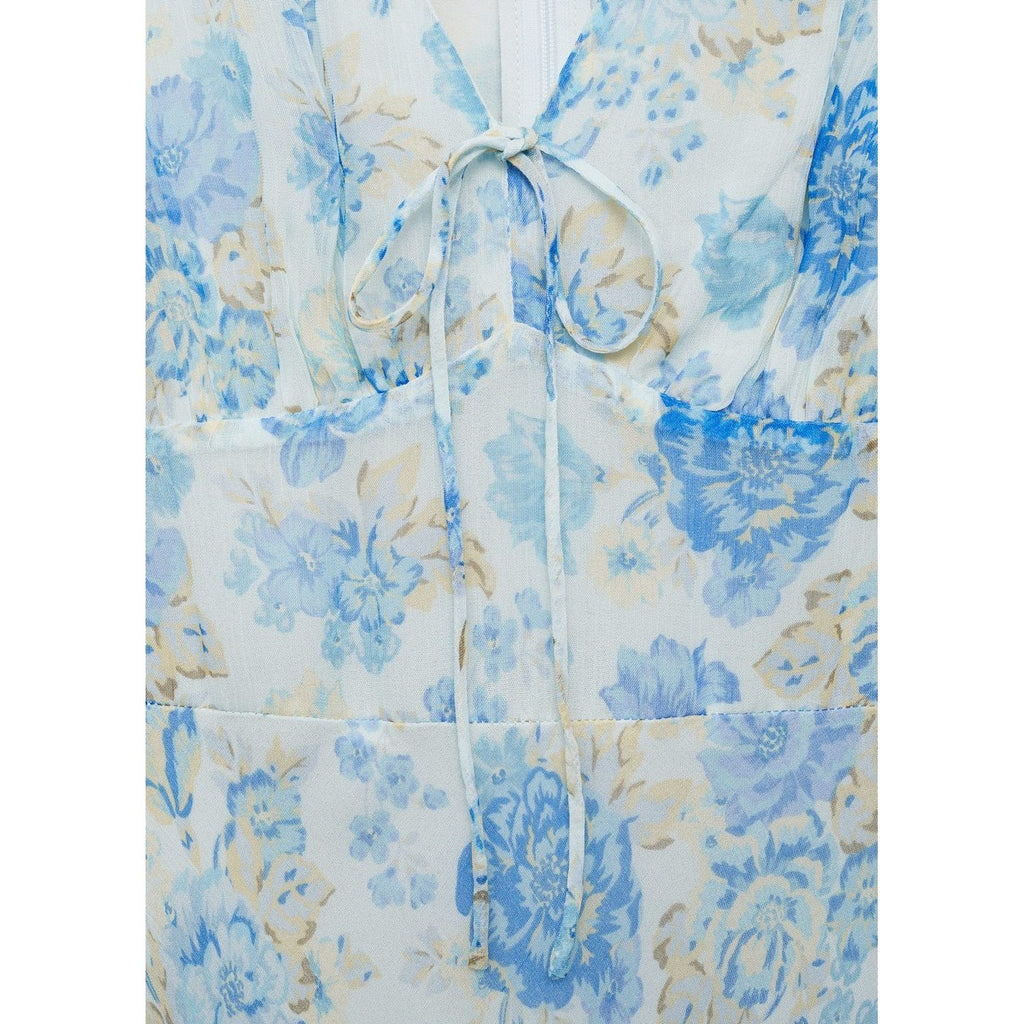 Robe Midi À Fleurs Et Manches Courtes