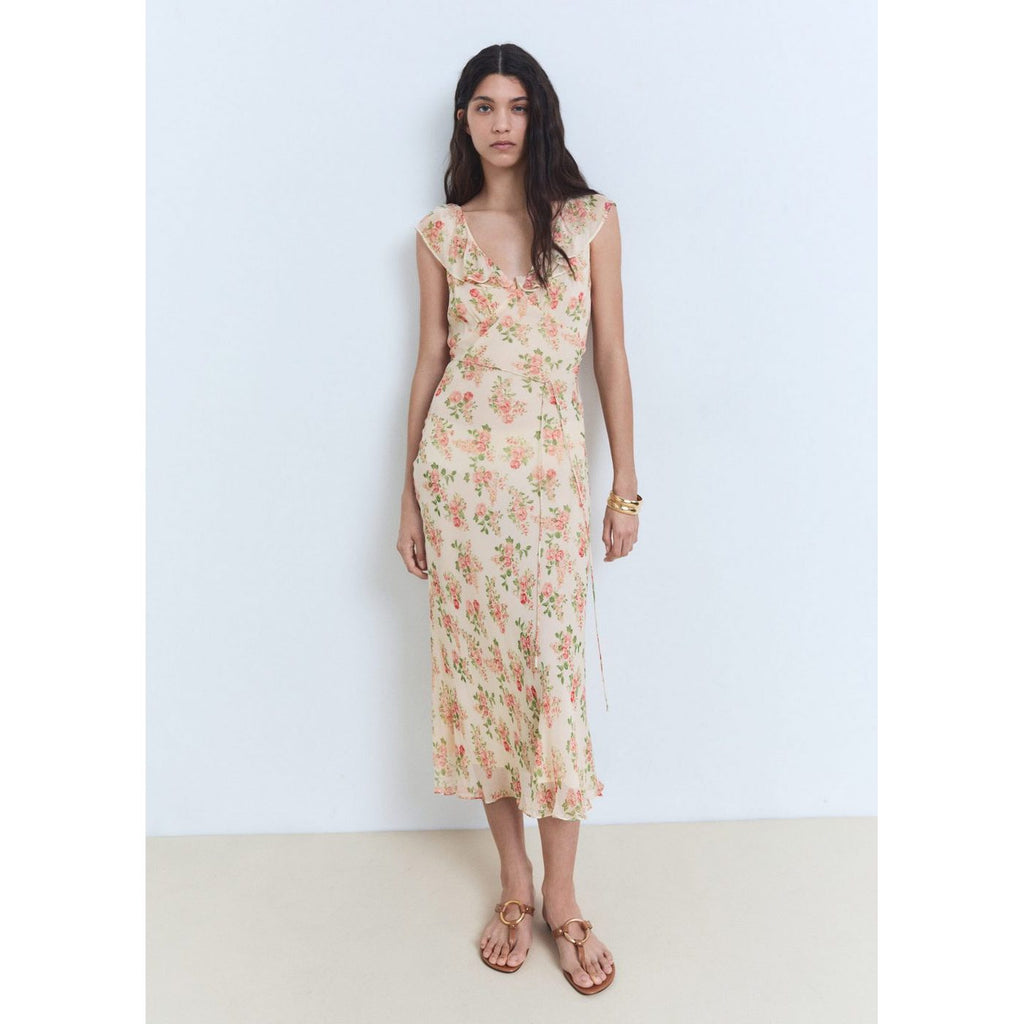 Robe Mi-Longue À Imprimé Fleuri