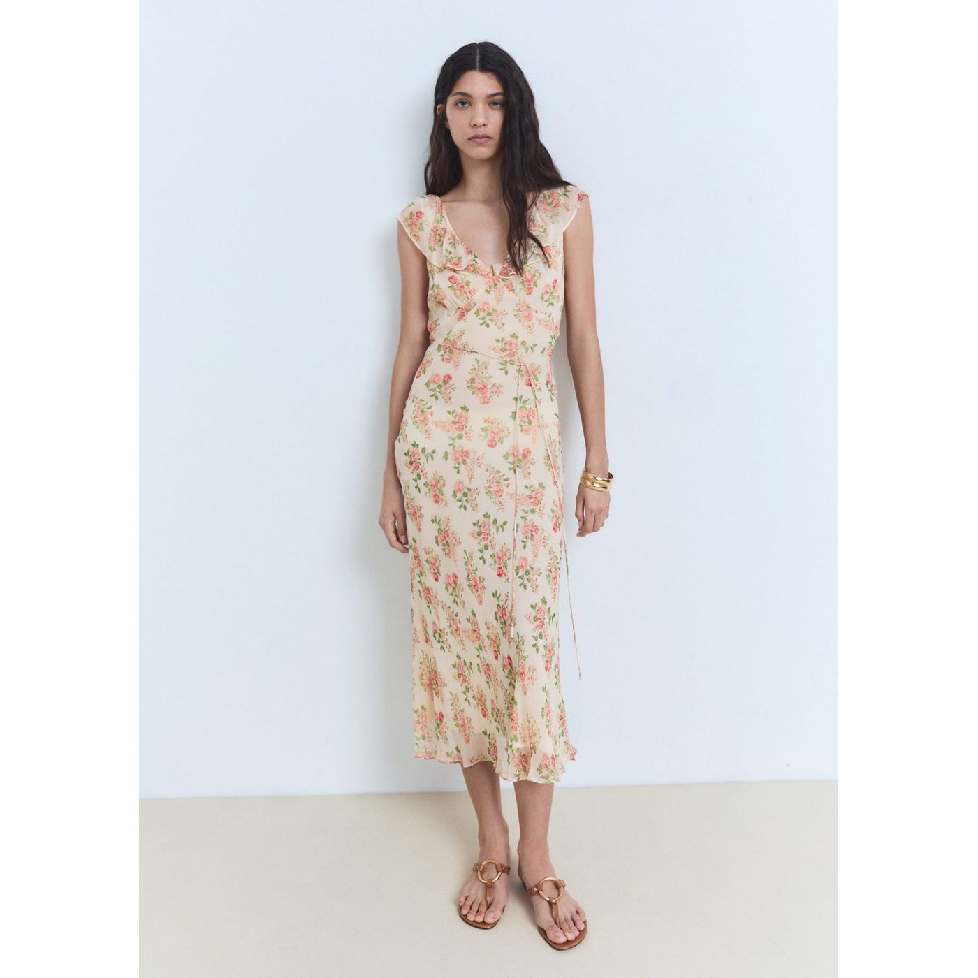 Robe Mi-Longue À Imprimé Fleuri