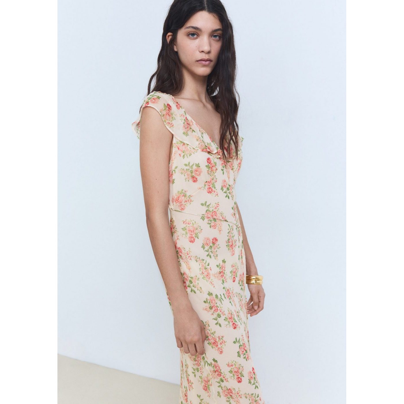Robe Mi-Longue À Imprimé Fleuri
