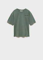 T-Shirt Imprimé En Mélange De Coton - Verde - Garçon