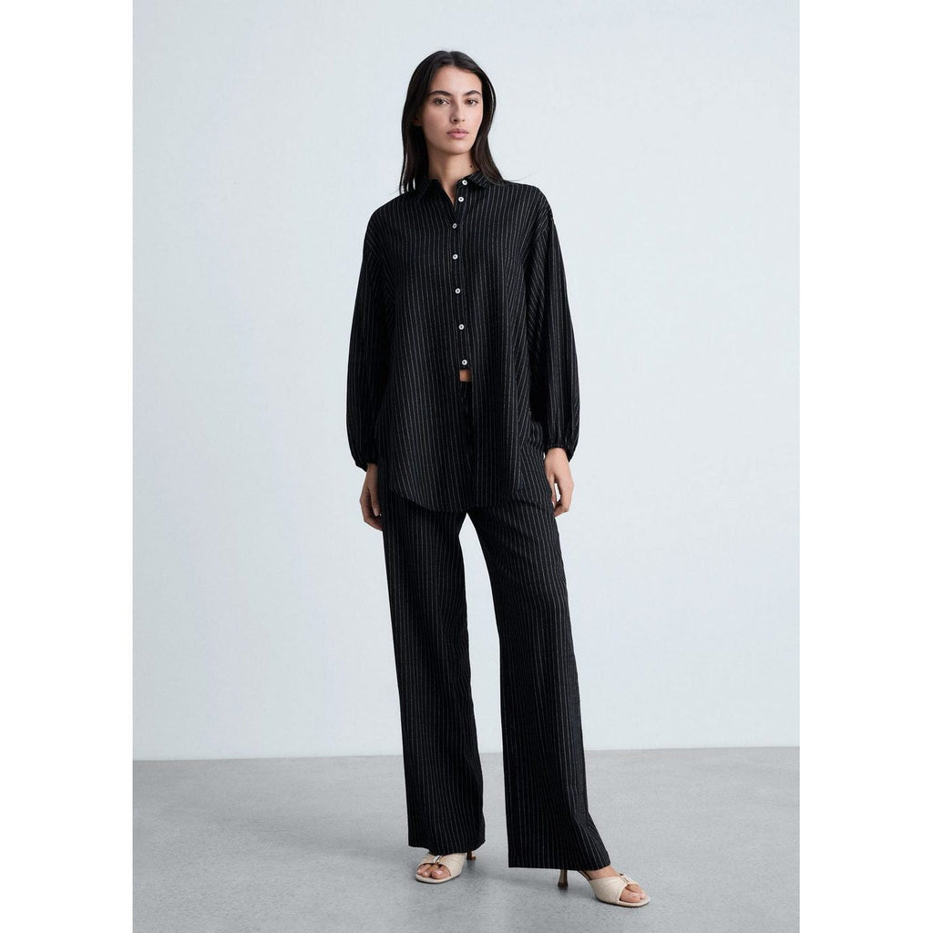 Pantalon Droit À Rayures