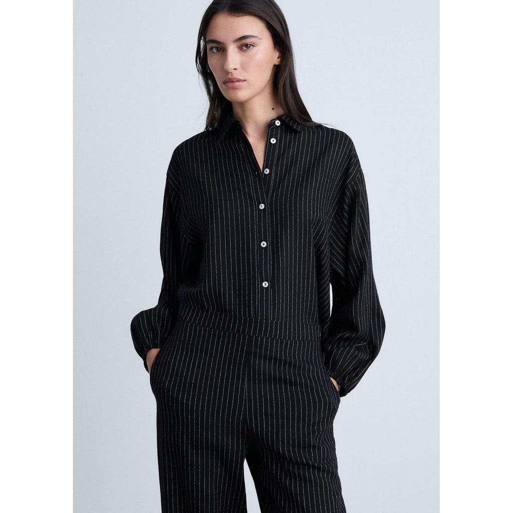 Pantalon Droit À Rayures