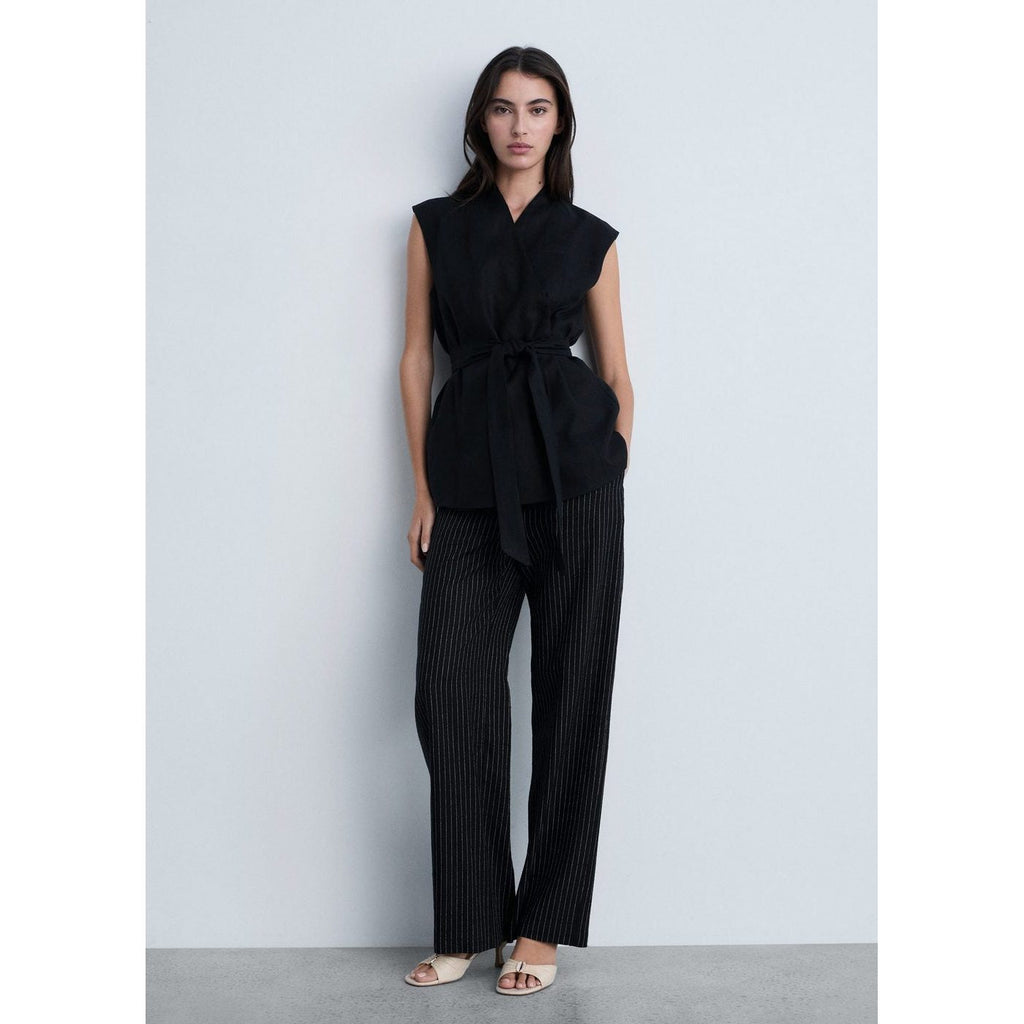 Pantalon Droit À Rayures