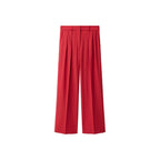 Pantalon Costume Wideleg Laine Mélangée