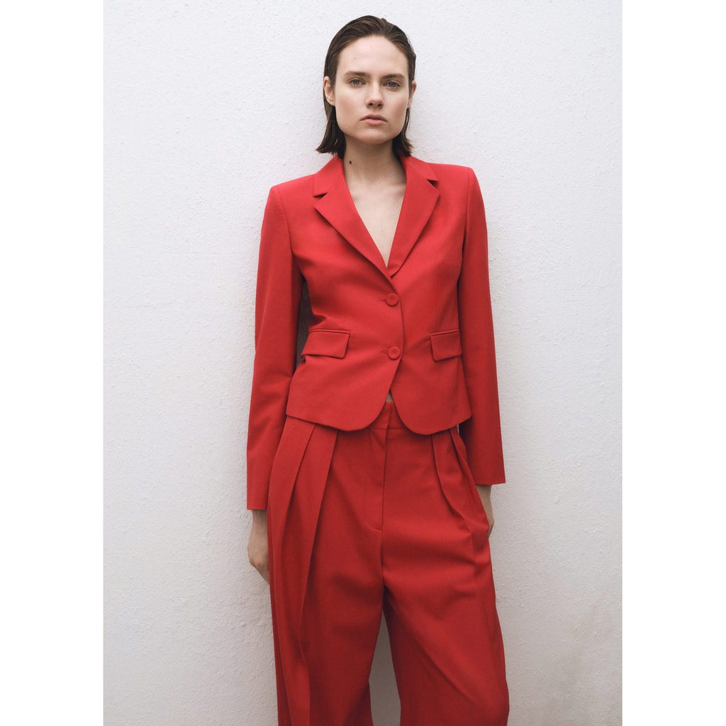 Pantalon Costume Wideleg Laine Mélangée