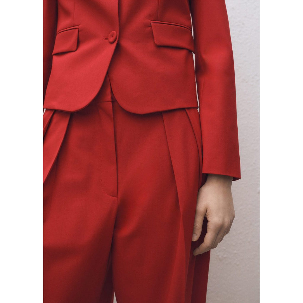 Pantalon Costume Wideleg Laine Mélangée