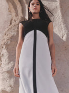 Robe Bicolore À Empiècements