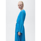 Robe Plissée Manches Cloche