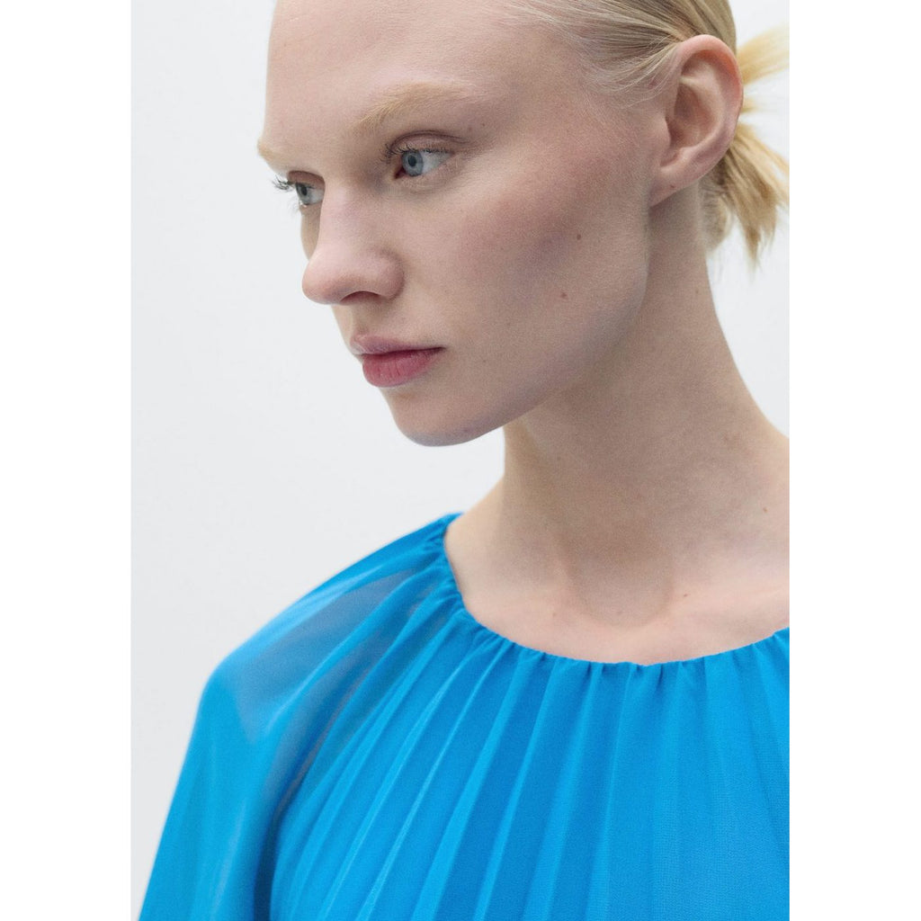 Robe Plissée Manches Cloche