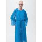 Robe Plissée Manches Cloche
